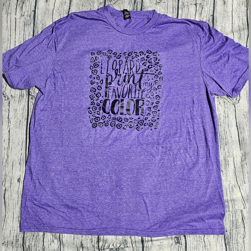 Purple Graphic Tee "Leopard Print Is My Favorite Color"